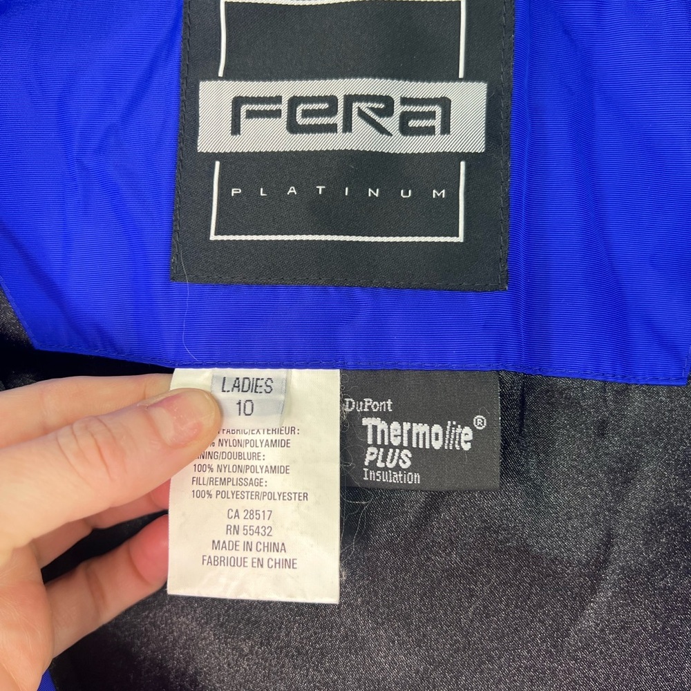 FERA Platinum Royal Blue Women's Snow Ski Jacket Faux Fur Hood 10 Ten Medium - Picture 10 of 10
